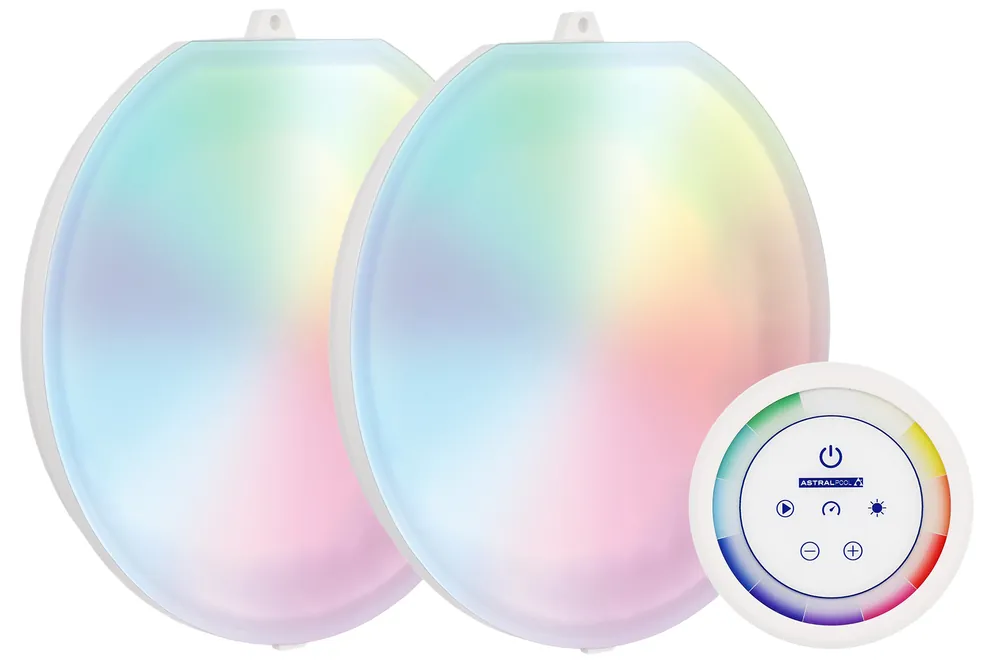 LumiPlus Flexi Plug&Play RGB Pool LED Leuchte 2 Lampen + Fernbedienung Mega-Angebot