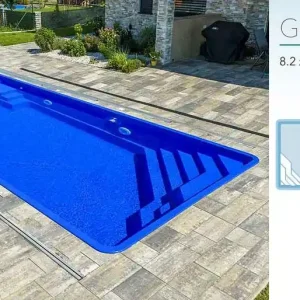 Markenprodukt GFK Pool Gemini 8,2 x 3,5 x 1,5 Rechteck Glasfaser Becken