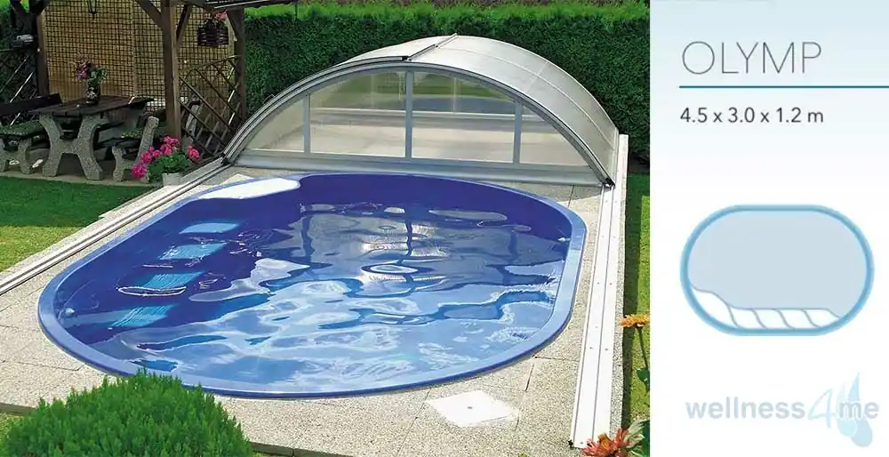 Versand Am Gleichen Tag GFK Pool Olymp 4,5 x 3,0 x 1,2 Oval Glasfaser Becken