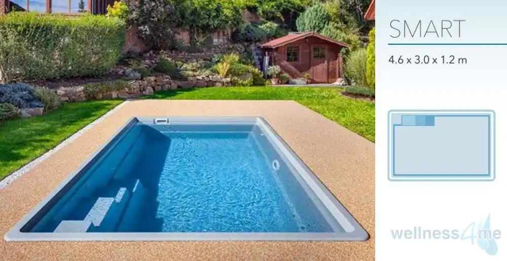 GFK Pool Smart 4,6 x 3,0 x 1,2 Rechteck Glasfaser Becken Direktkauf