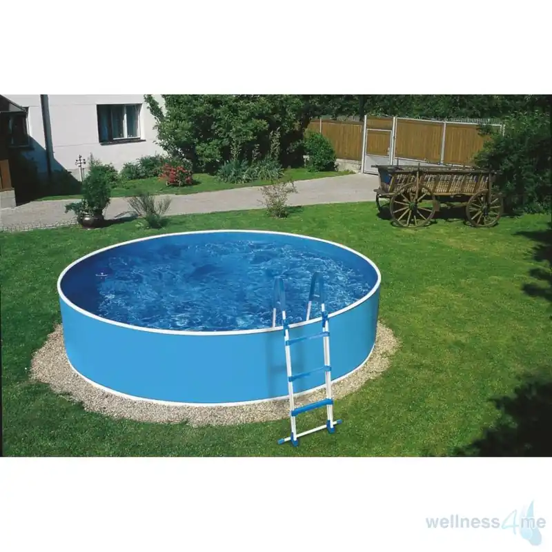 Must-Have Stahlwandpool rund blau/weiß 0,9 m tief