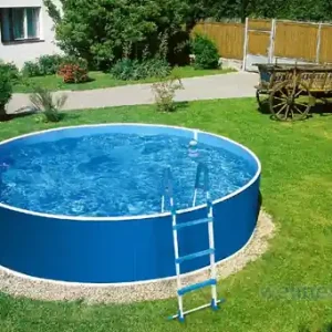 Stahlwandpool Azuro 300 Blau/Weiß mit Ausstanzung rund 3,60 x 0,90 Schneller Versand