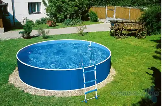 Stahlwandpool Azuro 300 Blau/Weiß mit Ausstanzung rund 3,60 x 0,90 Schneller Versand