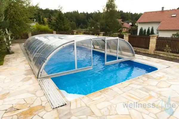 Poolüberdachung Klassik mit Fronttür in Anthrazit Direkt Vom Hersteller