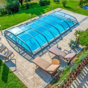 Solange Der Vorrat Reicht Poolüberdachung Zenith Flat mit Seitentür