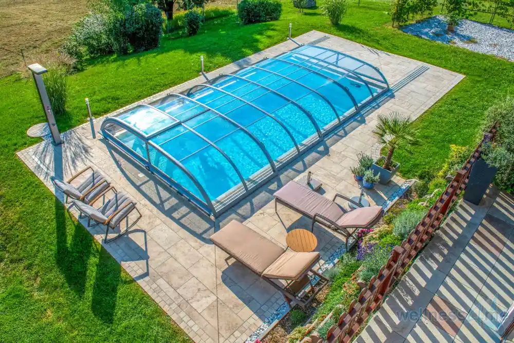 Solange Der Vorrat Reicht Poolüberdachung Zenith Flat mit Seitentür