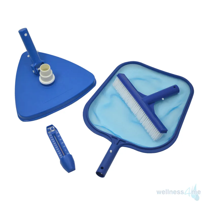 Nur Heute Pool Reinigungskit Midi mit Bodensauger, Reinigungsbürste, Thermometer, Laubkescher