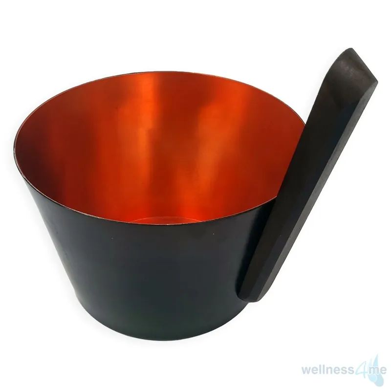 Aufgusskübel aus Alu, schwarzer Griff - schwarz / gold Günstig