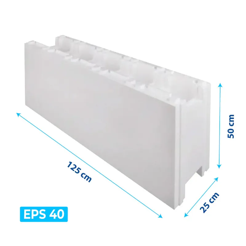 Styroporpool Schalungsstein BIG BLOCK | EPS 40 | 125x25x50 cm (LxBxH) Neu