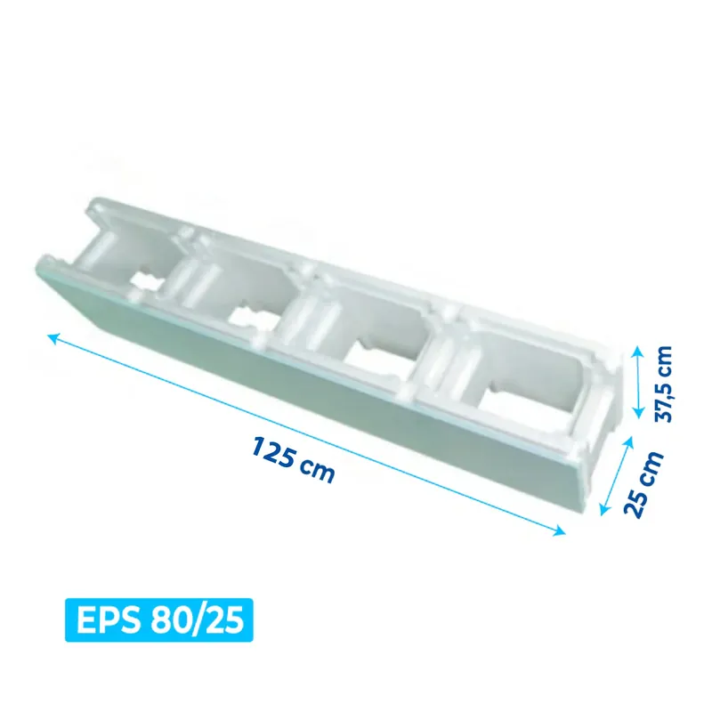 Preiswert Styroporpool Schalungsstein BIG BLOCK | EPS 80/25 | 125x25x37,5 cm (LxBxH)