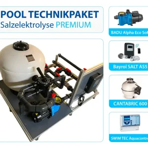 Pooltechnik Komplettset Premium SALT | Bayrol AS5 | Speck & BADU Alpha Eco Soft | Cantabric 600 | Swim-tec Poolconsulting Nur Heute