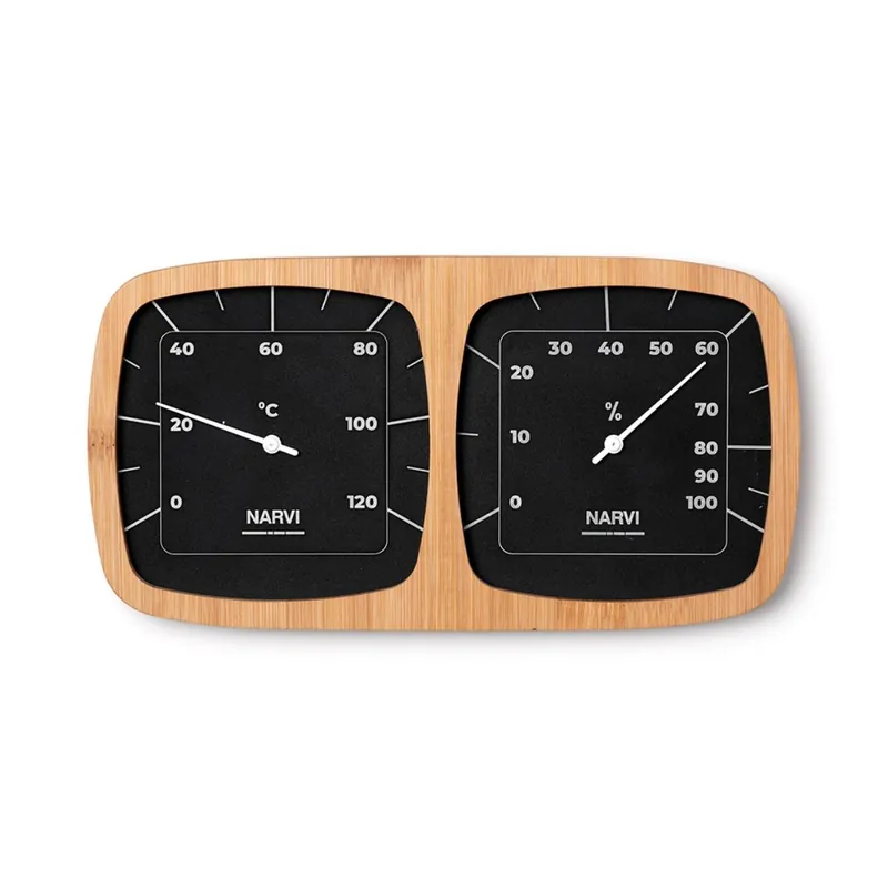 Markenware Thermometer und Hygrometer Sauna Narvi black
