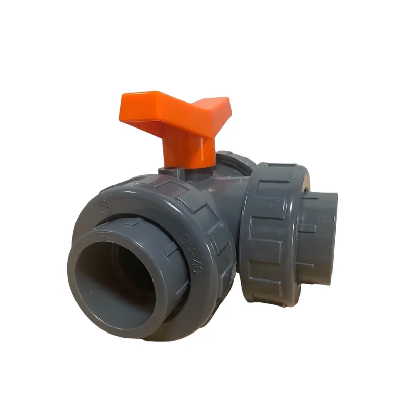 Angebot PVC-U 3-Wege Kugelhahn T-Bohrung - 3 x Klebemuffe - 20–63 mm