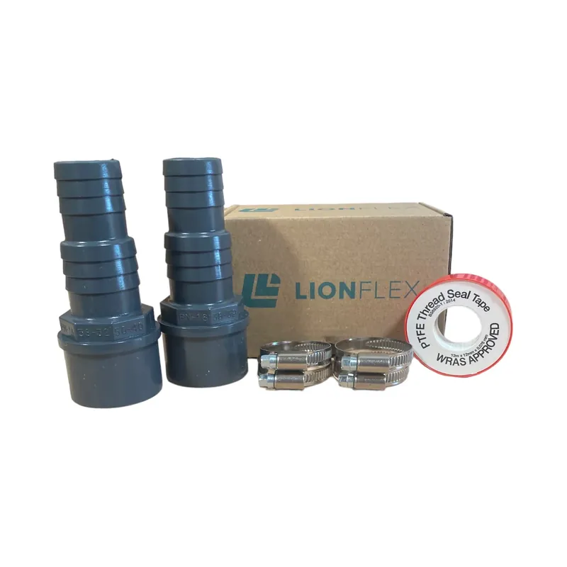 PVC Schlauchverbinder Set 7-teilig - DN 50 x 38-32 mm Preisreduziert
