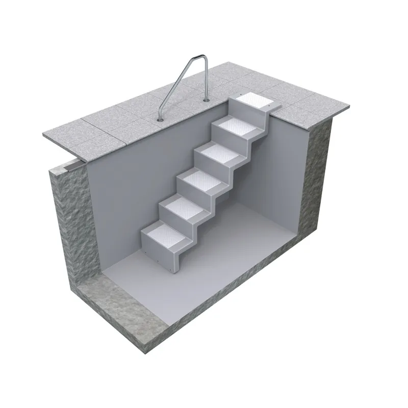 Top-Seller Polyester Pooltreppe ELEGANZ 60 U Lang Weiss