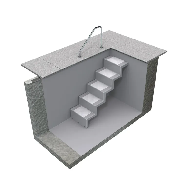 Polyester Pooltreppe ELEGANZ 60 U Kurz Sand Neuheit