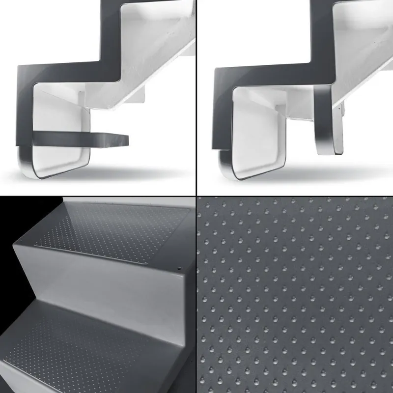 Top-Preis Polyester Pooltreppe ELEGANZ 60 U Lang Granit