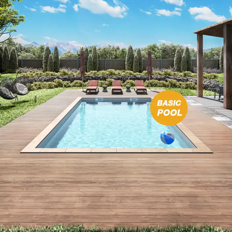 Abverkauf IQ Styroporpool Basic Rechteckpool 900 x 500 x 150cm grau