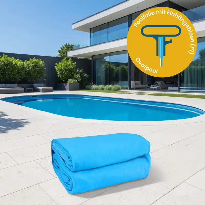 Abverkauf Trendliner Poolfolie für Ovalpools 0,8 mm P1 Biese Blau 800 x 400 x 120 cm