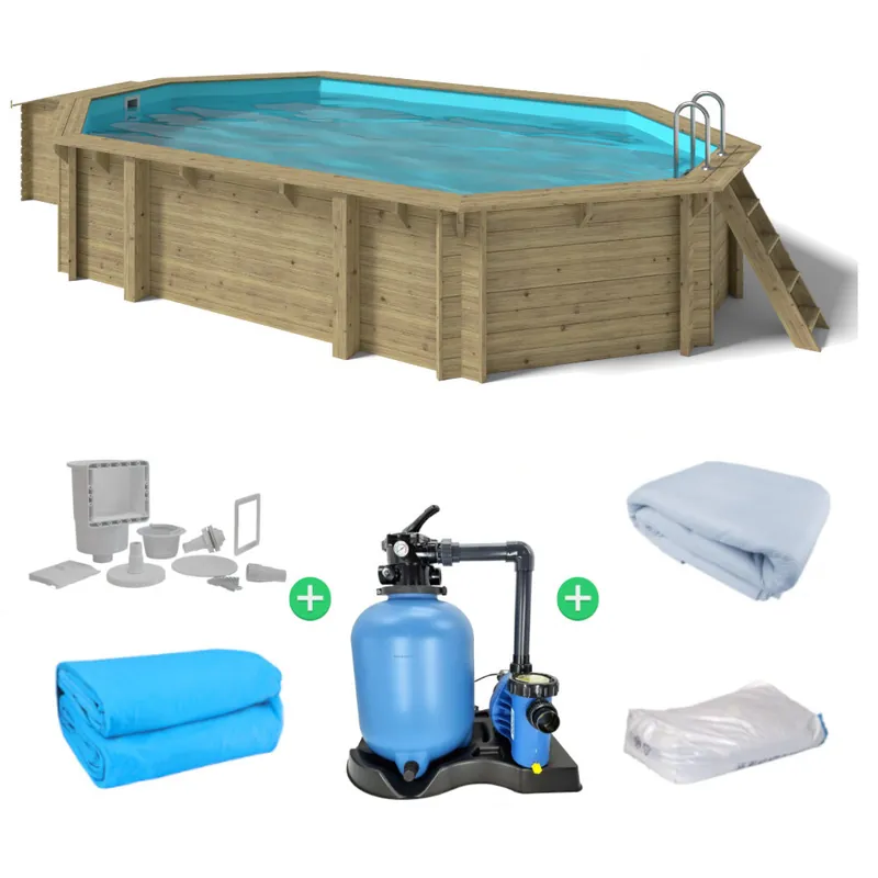 Holzpool Emotion FUN 657 x 407 x 120 cm SET Basic Nur Für Kurze Zeit