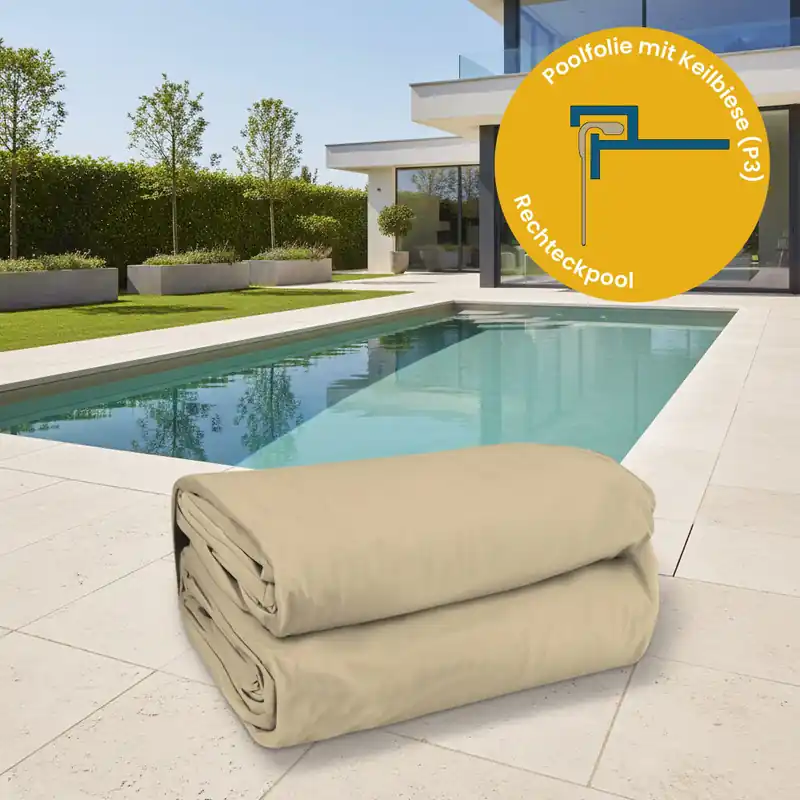 Abverkauf Innenhülle IQ Celsius 0,8mm Rechteckpool 900 x 500 x 150 cm sandfarben