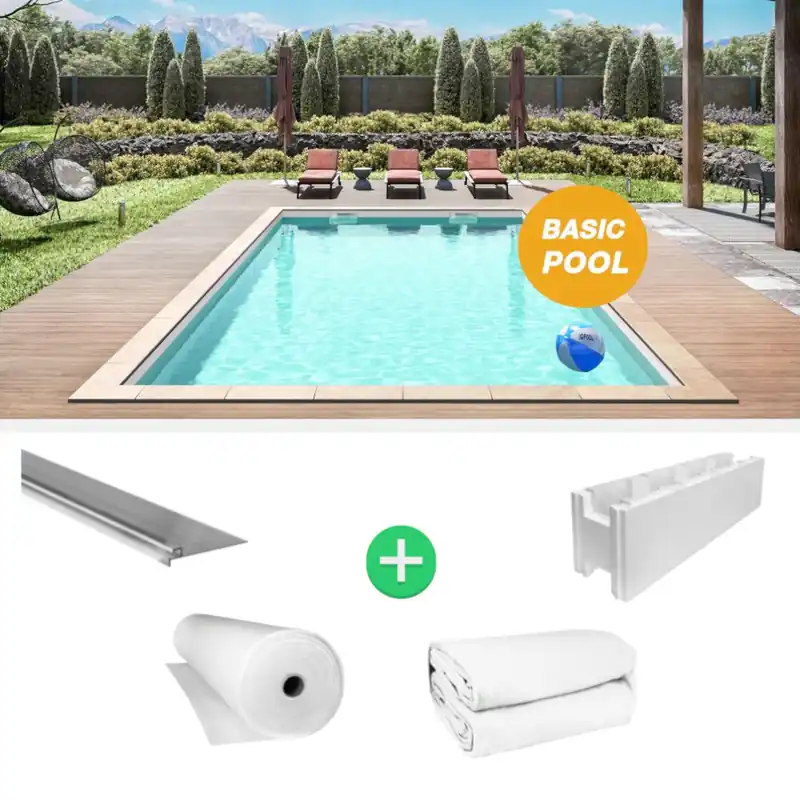 IQ Styroporpool Rechteckpool 500 x 300 x 150cm SET weiss Basic Neue Ware