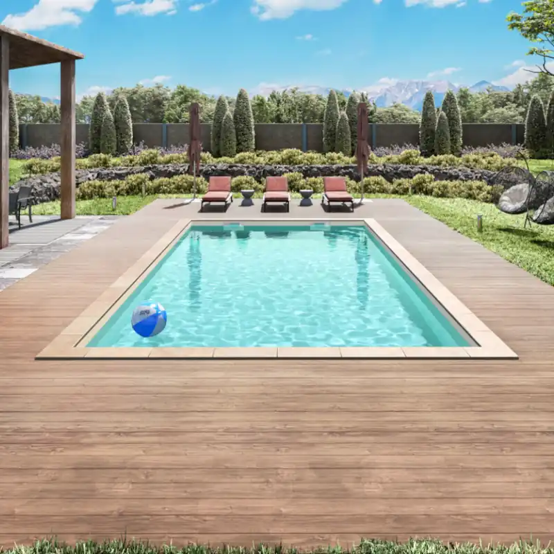 IQ Styroporpool Basic Rechteckpool 400 x 250 x 150cm mit Ecktreppe Oblique sand rechts Markenware