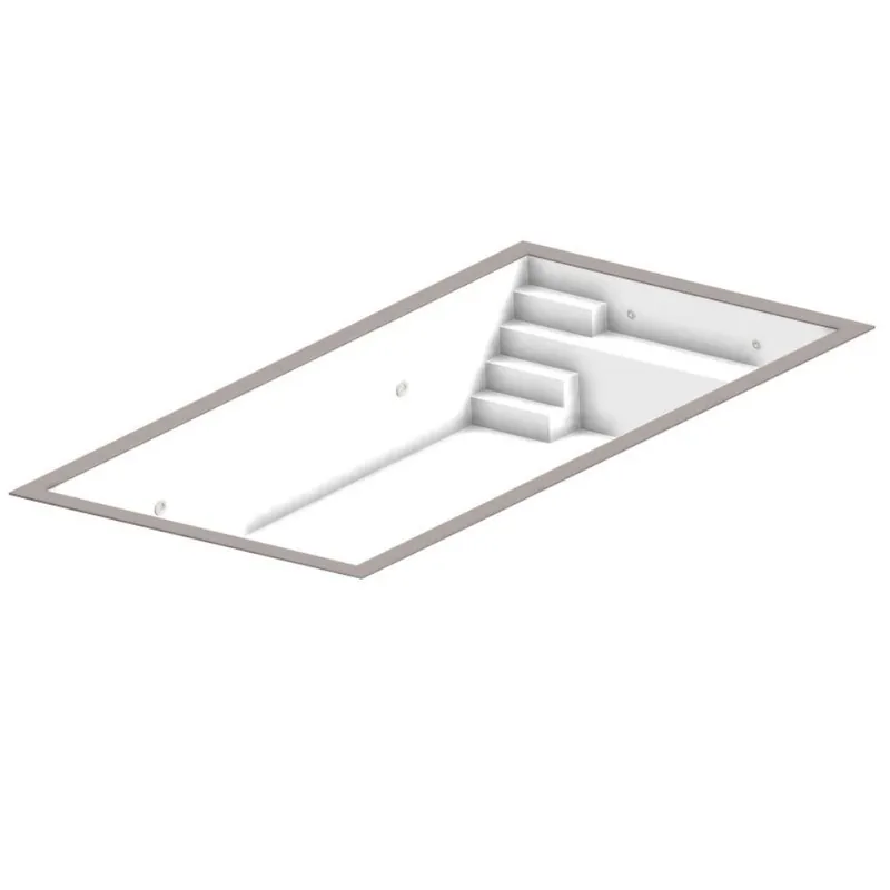 IQ Styroporpool Basic Rechteckpool 600 x 300 x 150cm mit Sitzbank & Treppe weiss links Billig